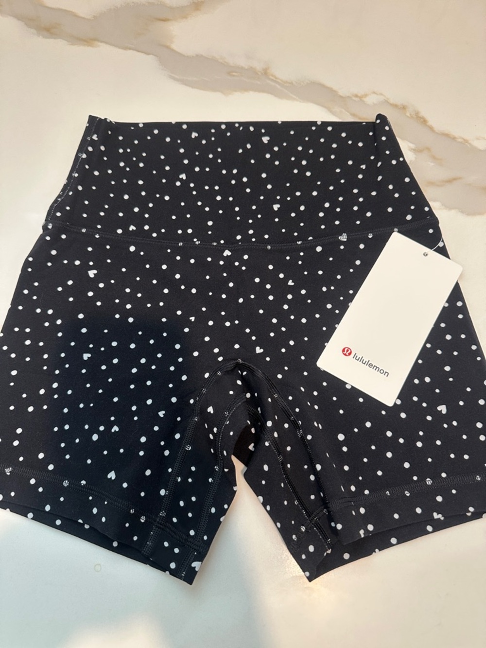 Lululemon Align No Line™ High-Rise Short 4” Heart Scatter Dot Black